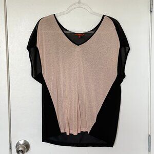 7 For All Man Kind | Sheer Black and blush Blouse